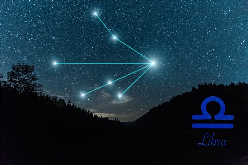 Libra constellation in a Night Sky