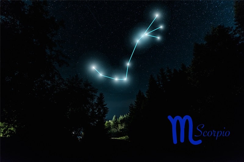 Scorpio Constellation shown in a night sky